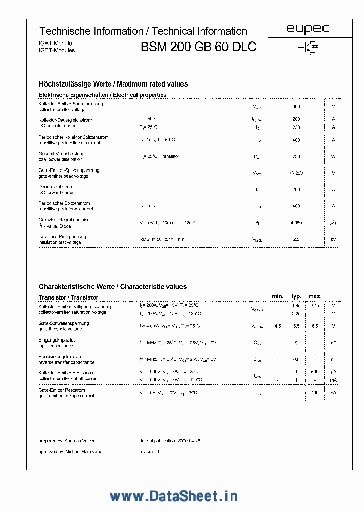BSM200GB60DLC_6960038.PDF Datasheet