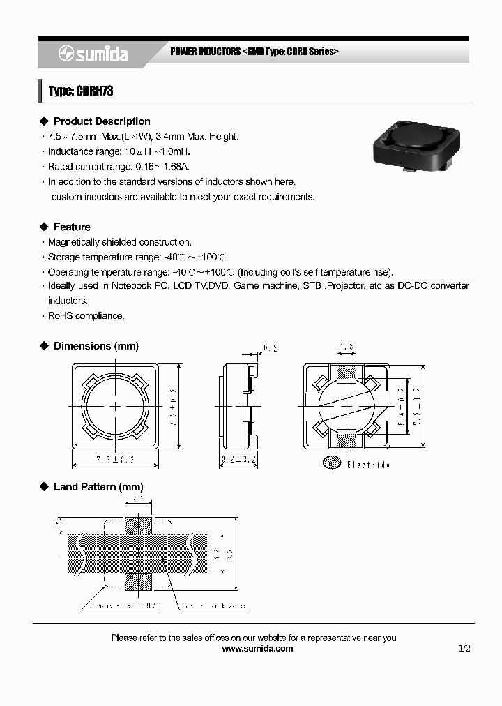 CDRH73NP-220MB_6921088.PDF Datasheet