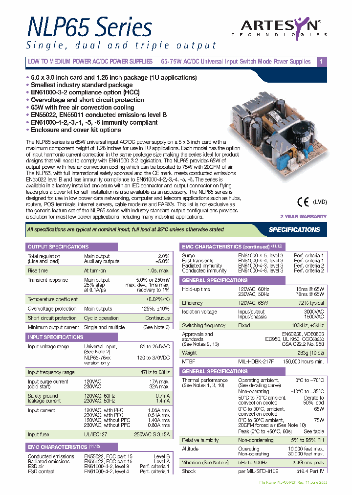 NLP65MB-9610G_6929403.PDF Datasheet