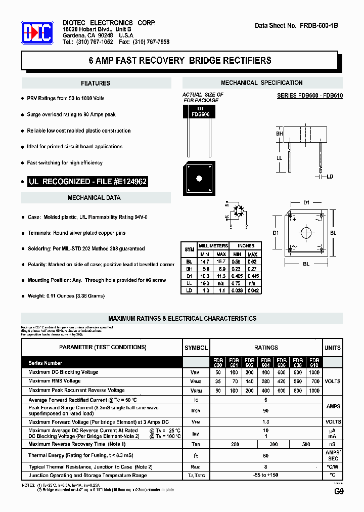 FDB600_6931810.PDF Datasheet