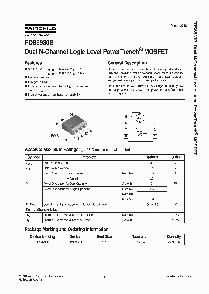 FAIRCHILDSEMICONDUCTORCORP-FDS6930BNL_6932153.PDF Datasheet
