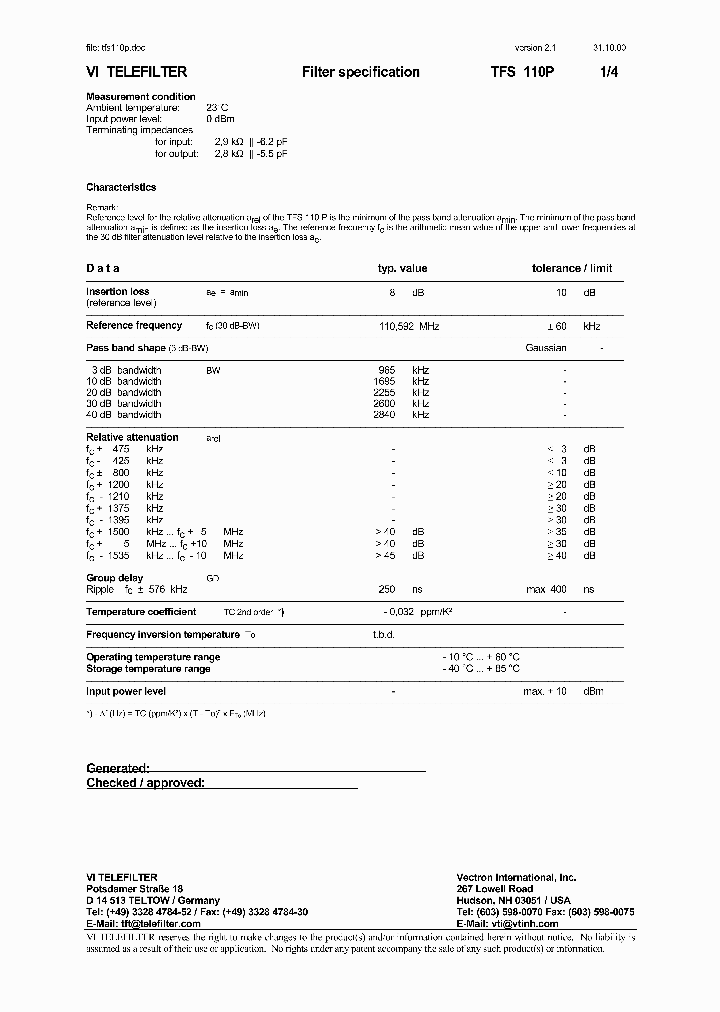VECTRONINTERNATIONAL-TFS110P_6926223.PDF Datasheet