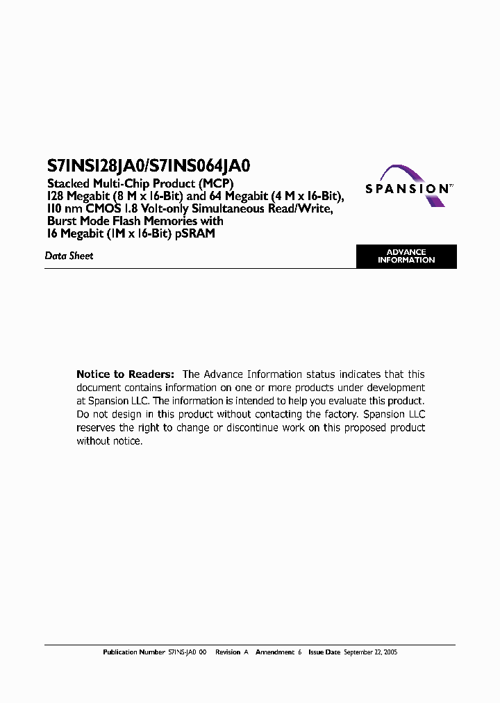 S71NS128JA0BJW232_6937223.PDF Datasheet