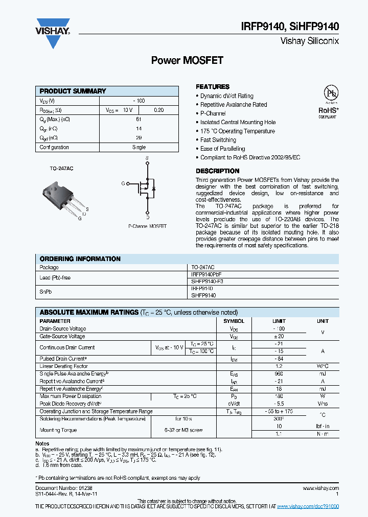 IRFP9140_6931305.PDF Datasheet