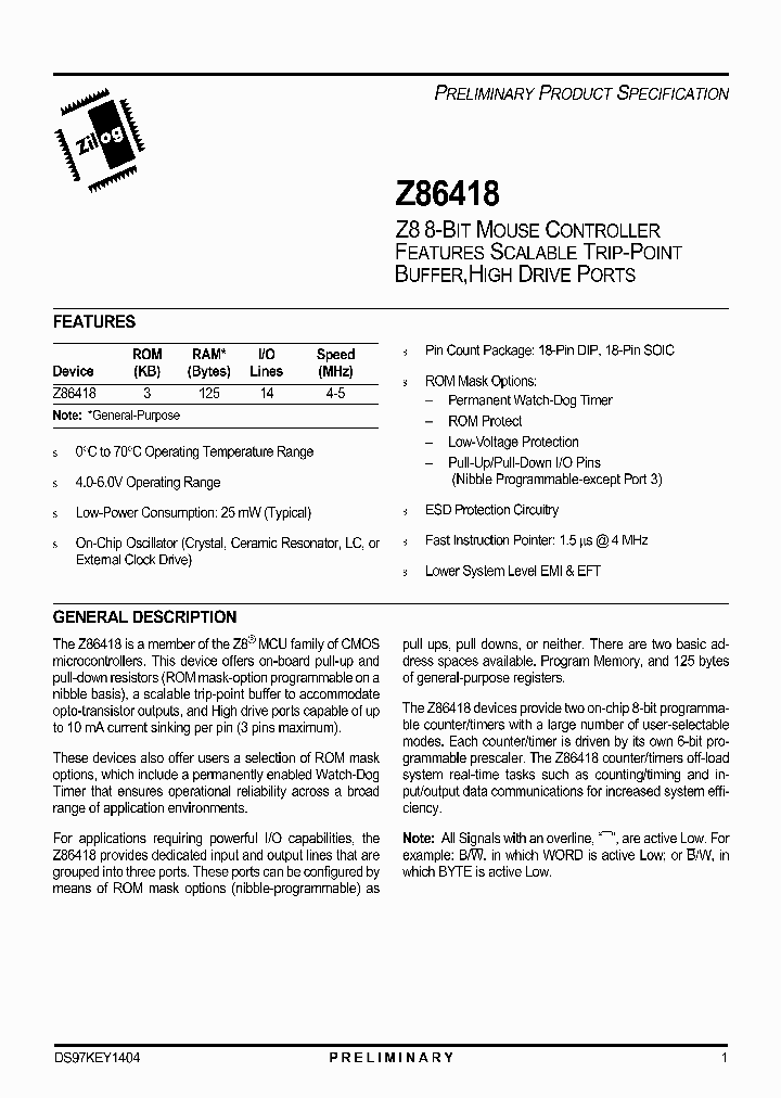 Z86418_6932888.PDF Datasheet