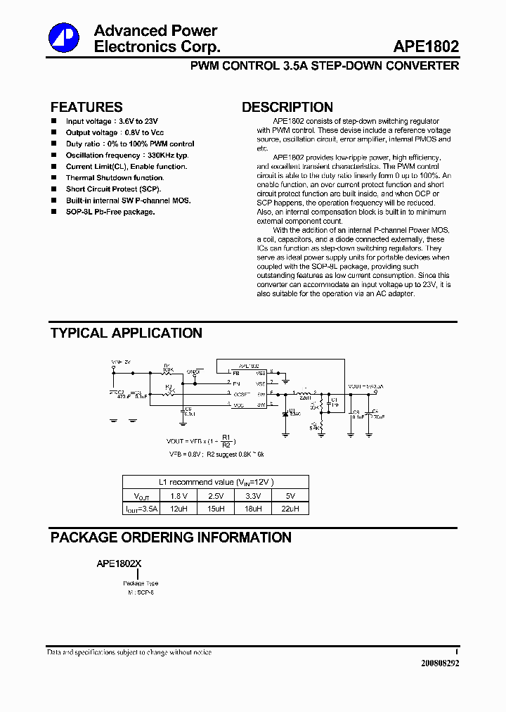ADVANCEDPOWERELECTRONICSCORP-APE1802M_6941374.PDF Datasheet