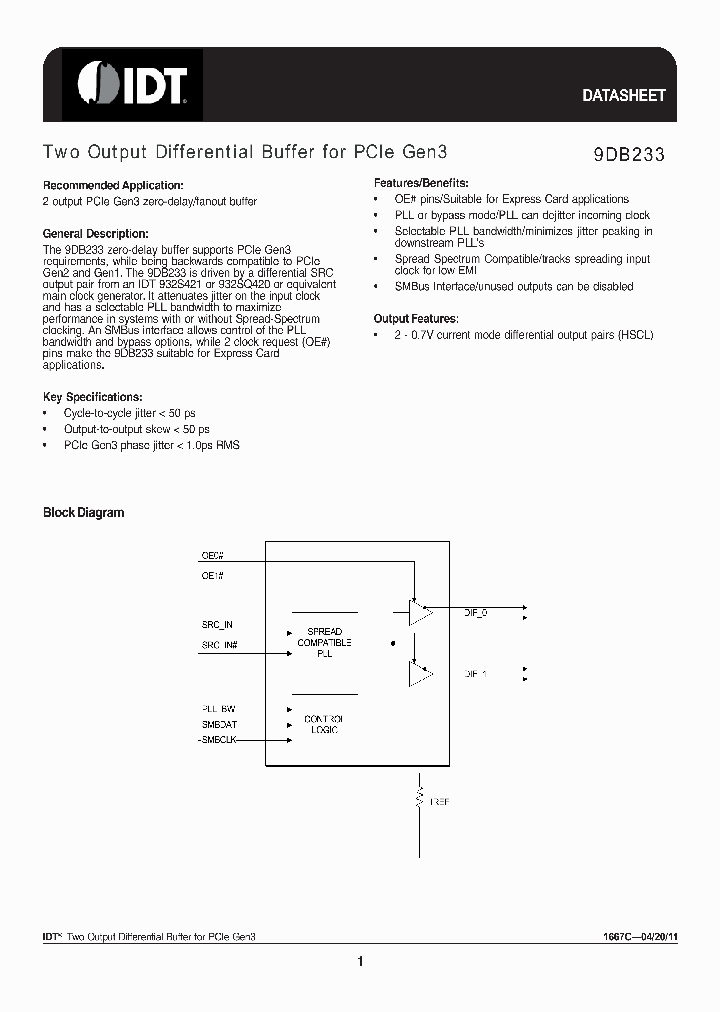 9DB233AGILFT_6935688.PDF Datasheet