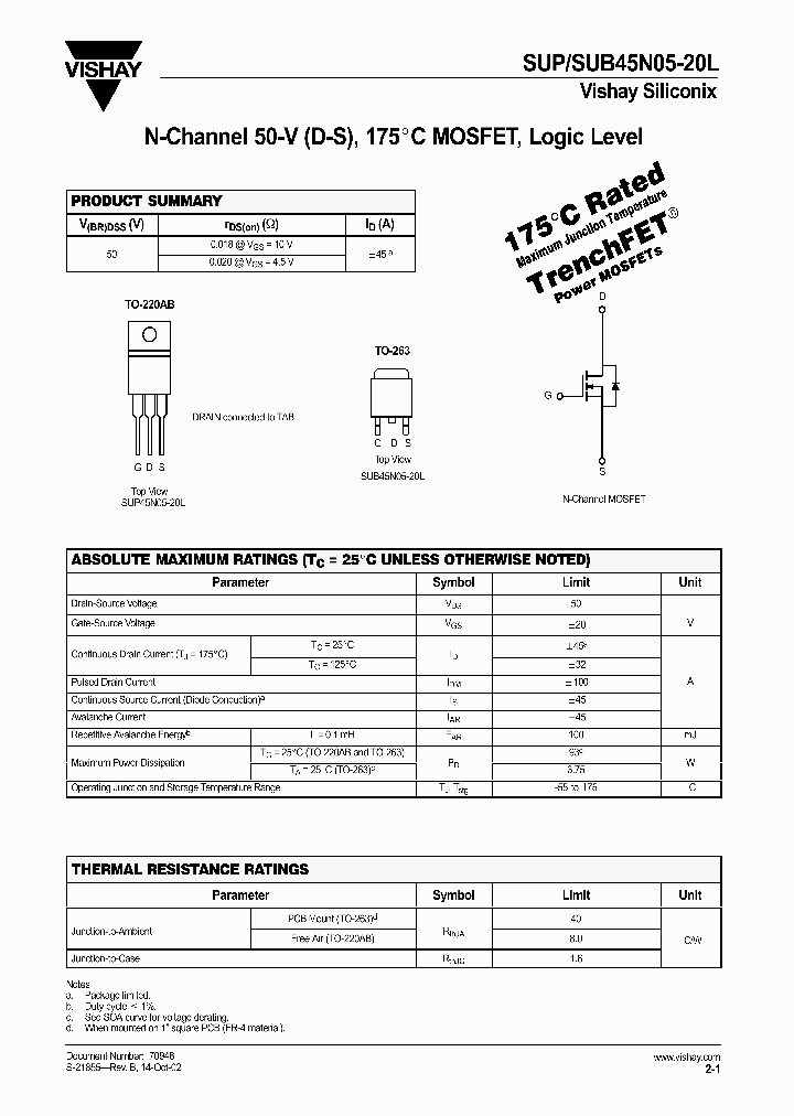 SUP45N05-20L_6941781.PDF Datasheet