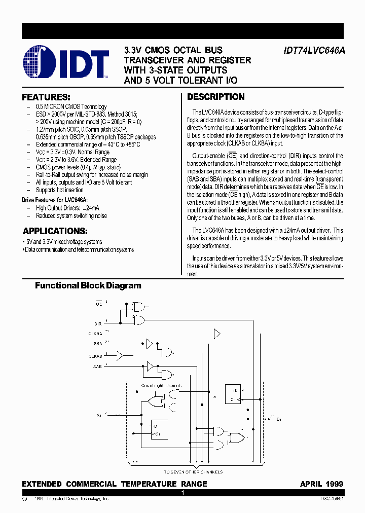 IDT74LVC646AQ8_6936120.PDF Datasheet