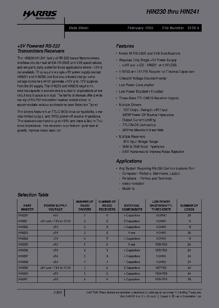 HIN240CN_6945410.PDF Datasheet