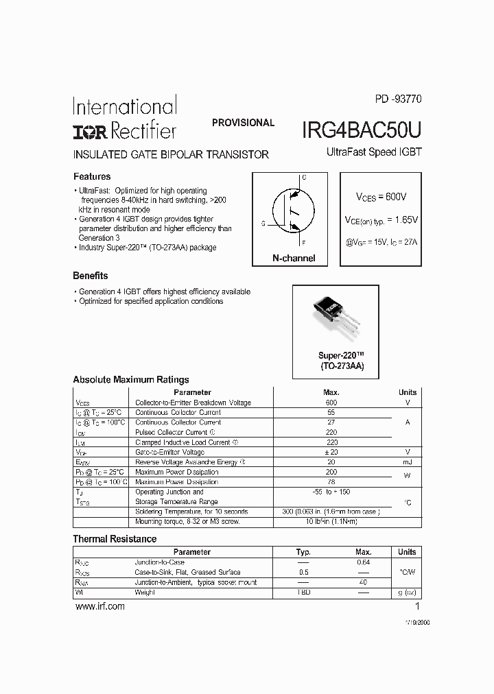 IRG4BAC50U_6940416.PDF Datasheet