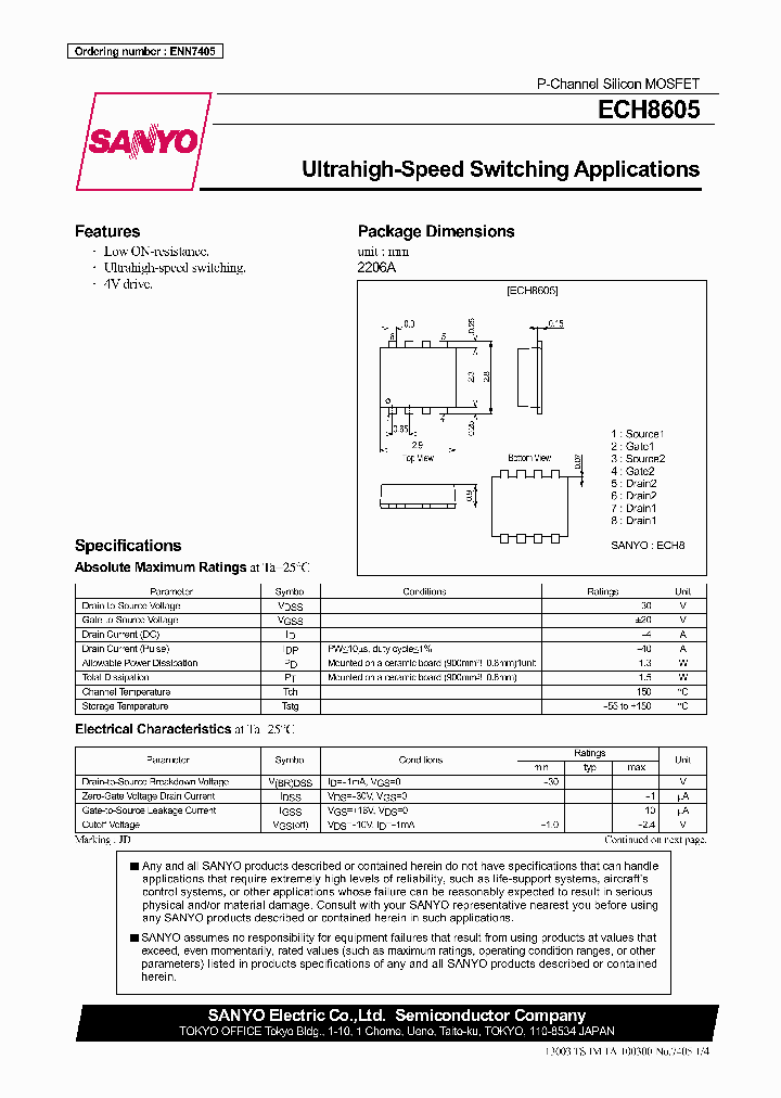 ECH8605_6957786.PDF Datasheet