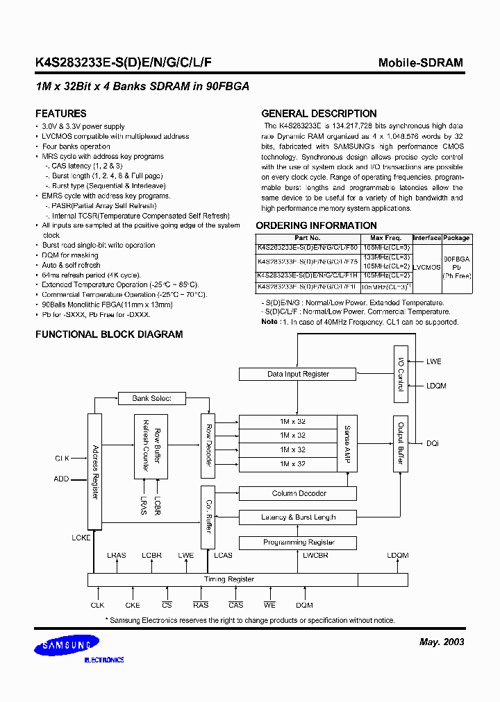 K4S283233E-SN600_6943081.PDF Datasheet