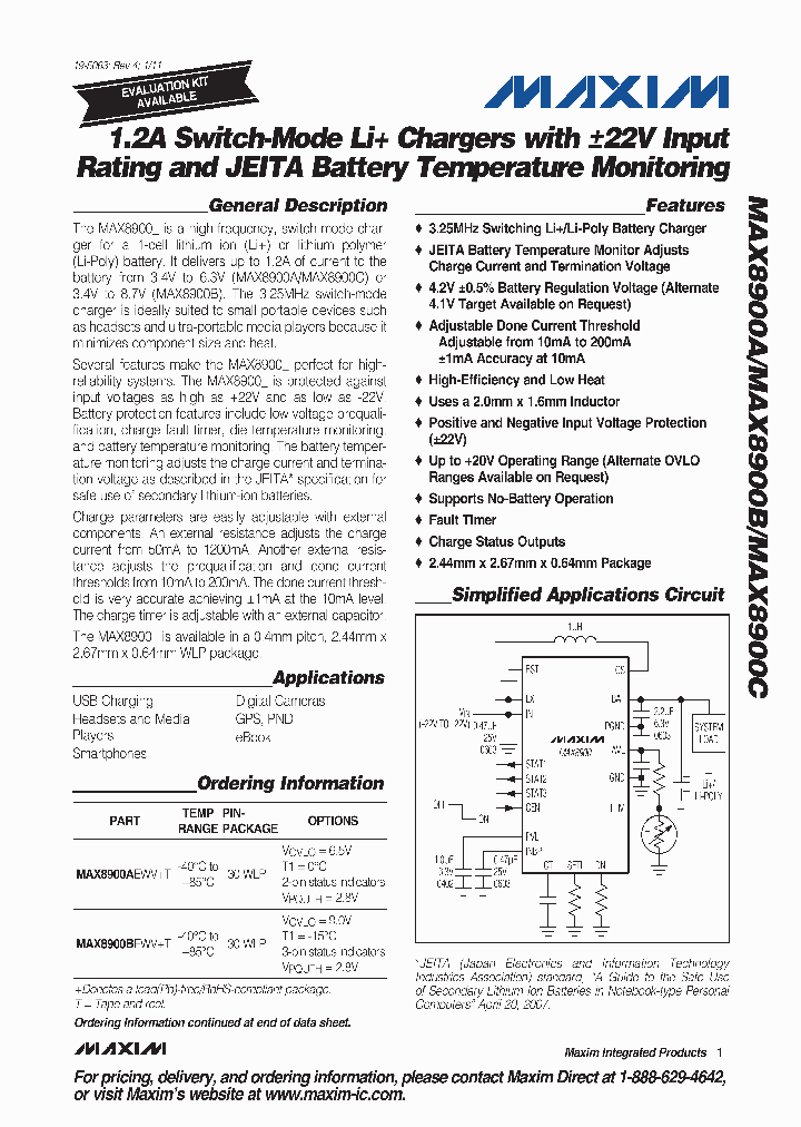 MAX8900AEWVT_6956662.PDF Datasheet