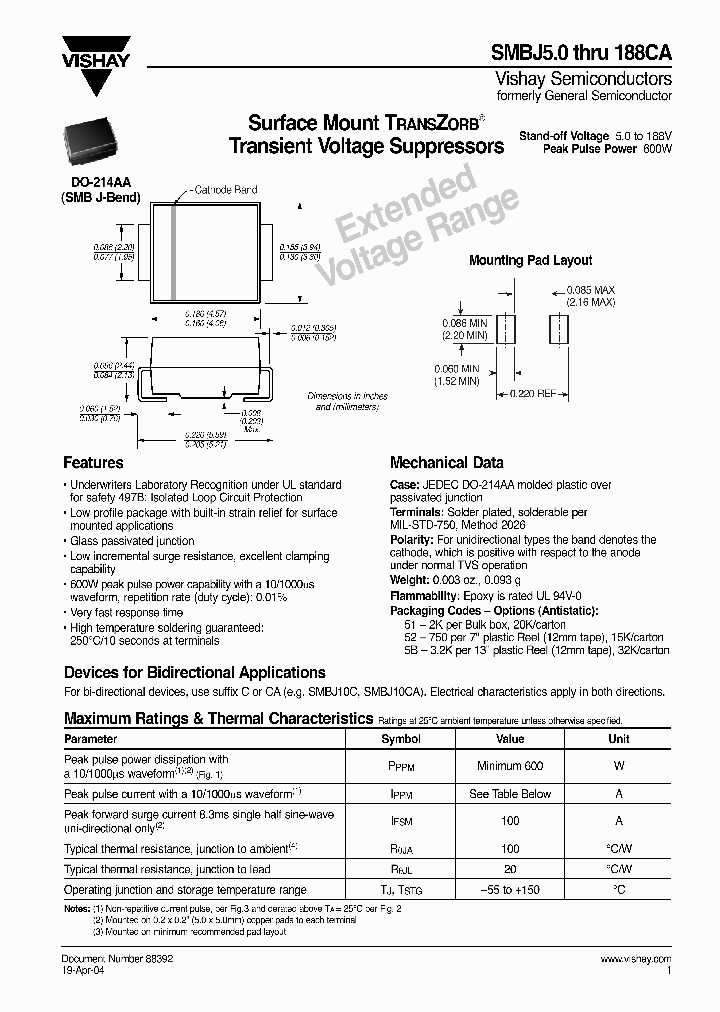 SMBJ100-52-E3_6960716.PDF Datasheet