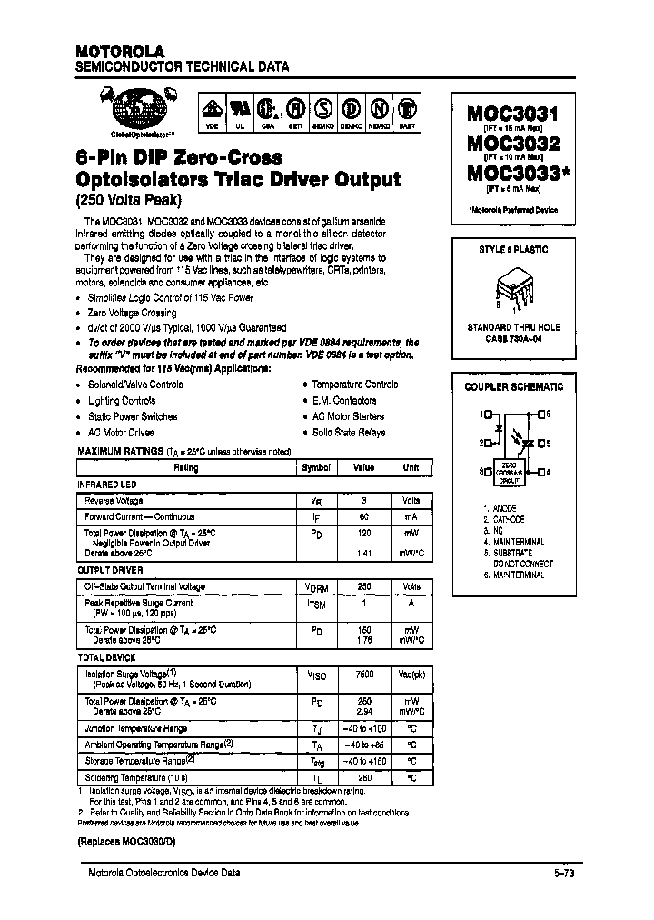 MOC3031_6961818.PDF Datasheet