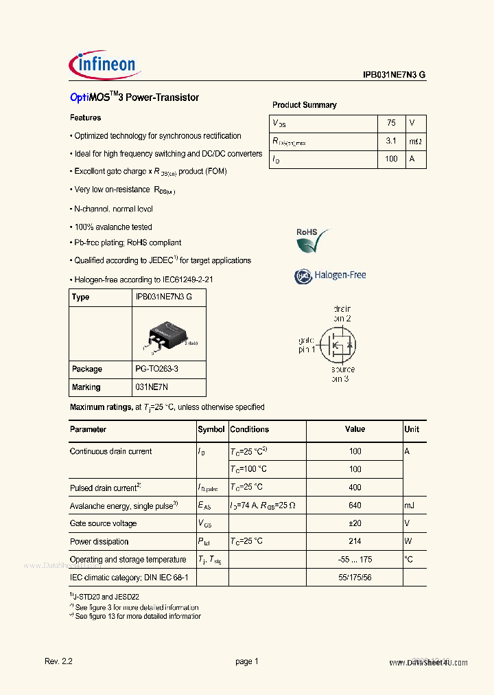 IPB031NE7N3G_6963117.PDF Datasheet