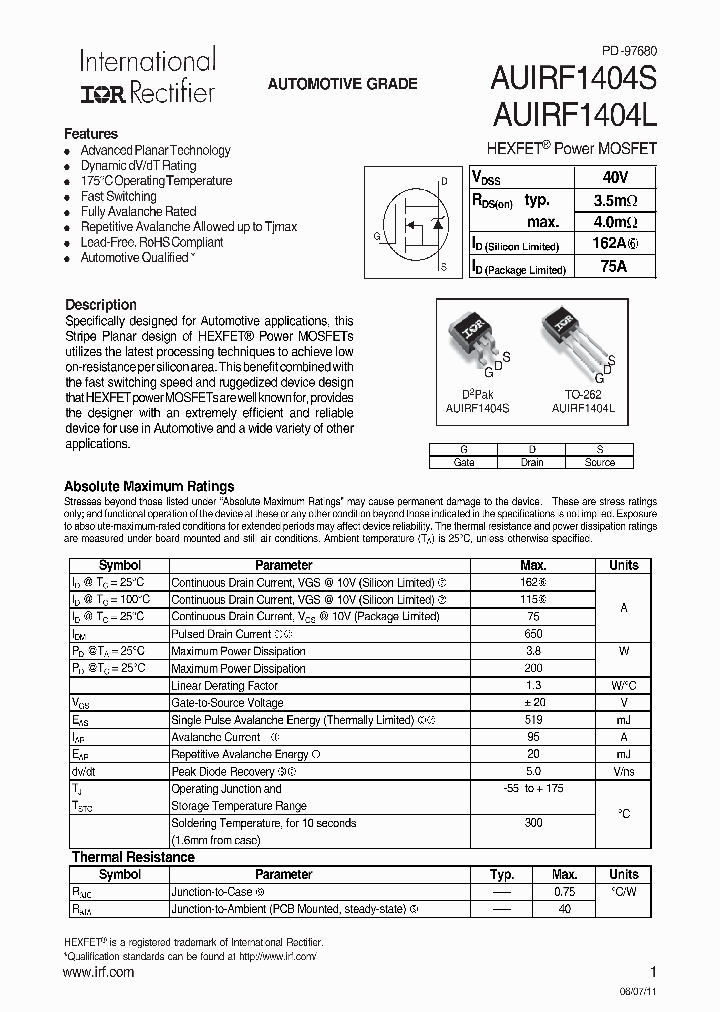 AUIRF1404STRR_6962844.PDF Datasheet