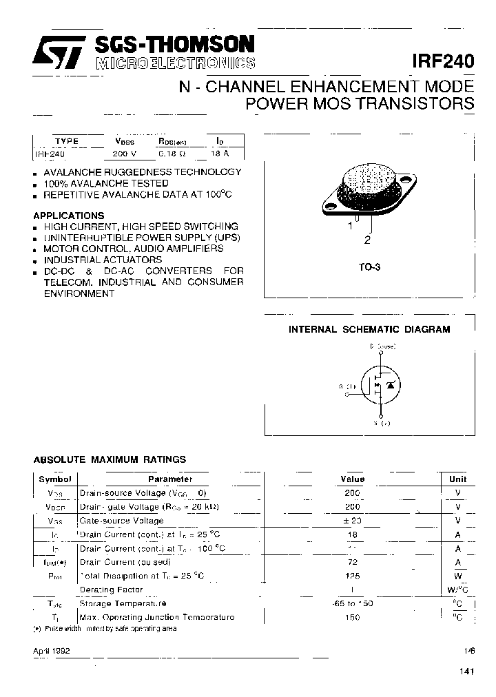 IRF240_6952247.PDF Datasheet