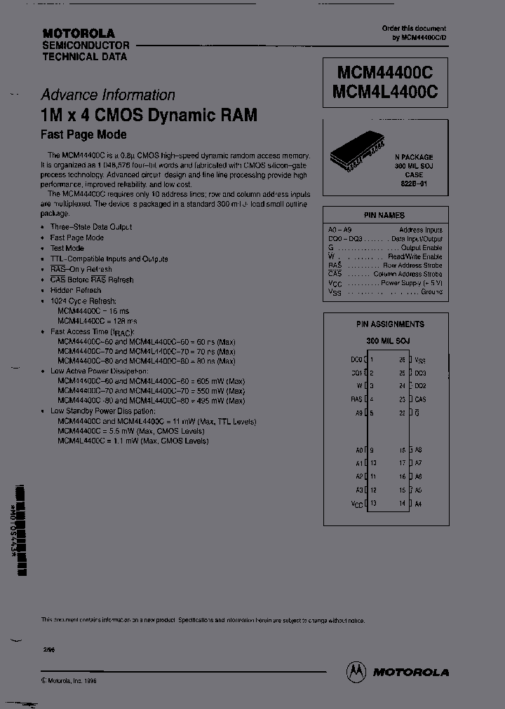 MOTOROLAINC-MCM4L4400CN70R2_6961442.PDF Datasheet