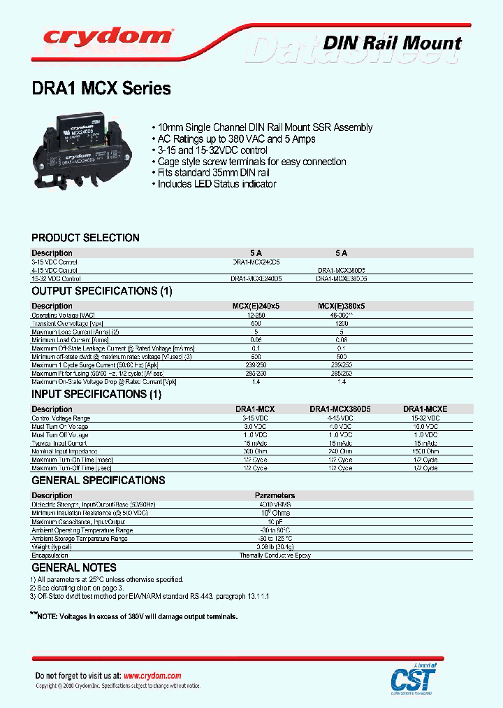 DRA1-MCX380D5_6964462.PDF Datasheet