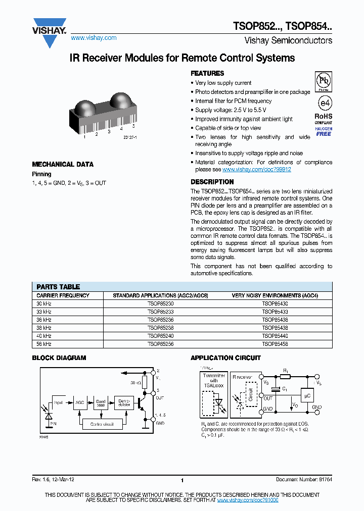 TSOP85456_6964641.PDF Datasheet