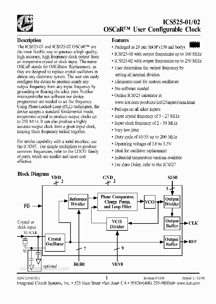 ICS525-02_6964781.PDF Datasheet