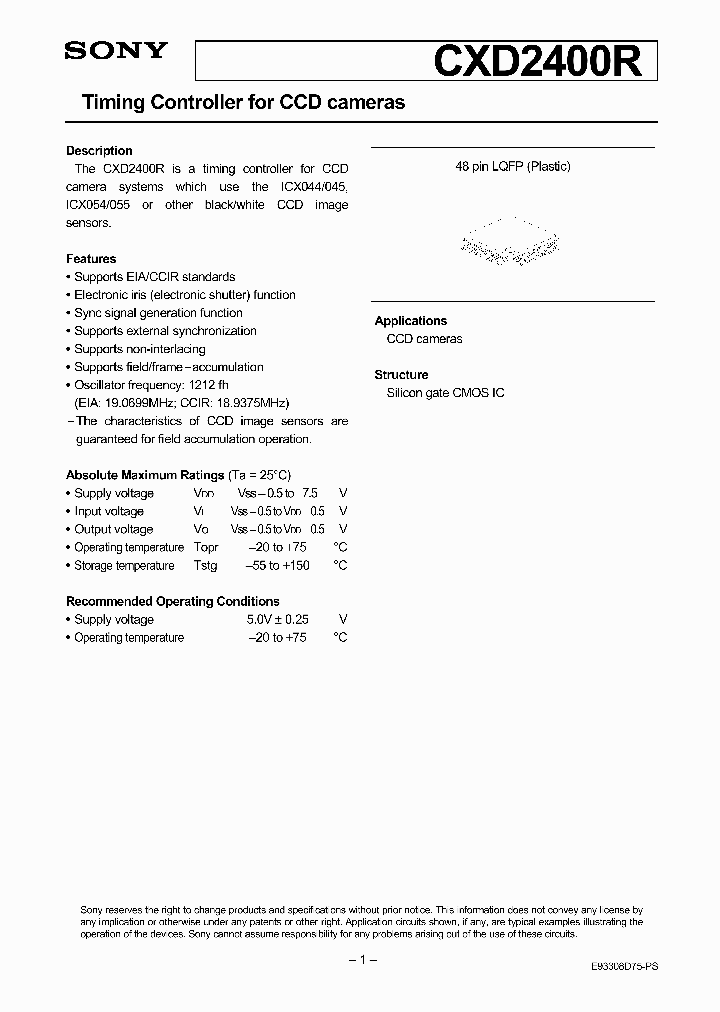 SONYCORPORATION-CXD2400R_6964599.PDF Datasheet