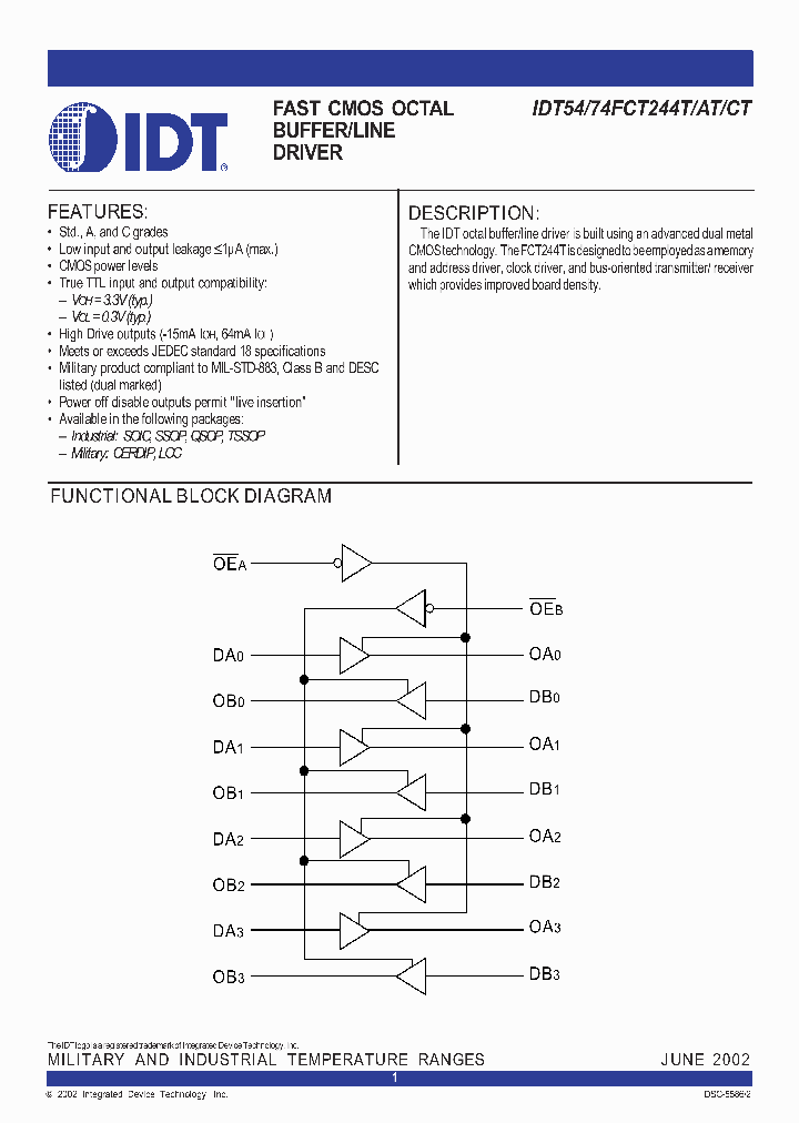 IDT54FCT244CTLB_6965775.PDF Datasheet