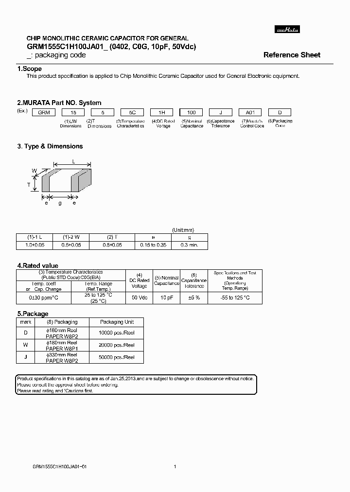 GRM1555C1H100JA01D_6968694.PDF Datasheet