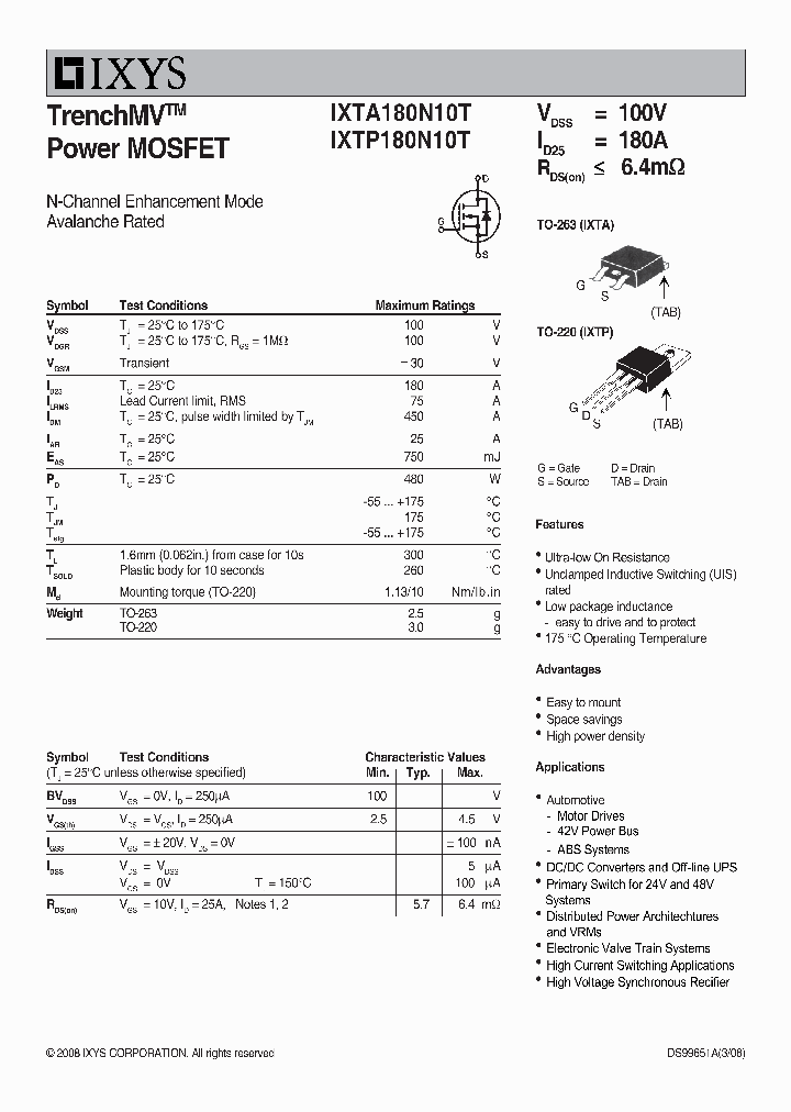 IXTA180N10T_6975383.PDF Datasheet