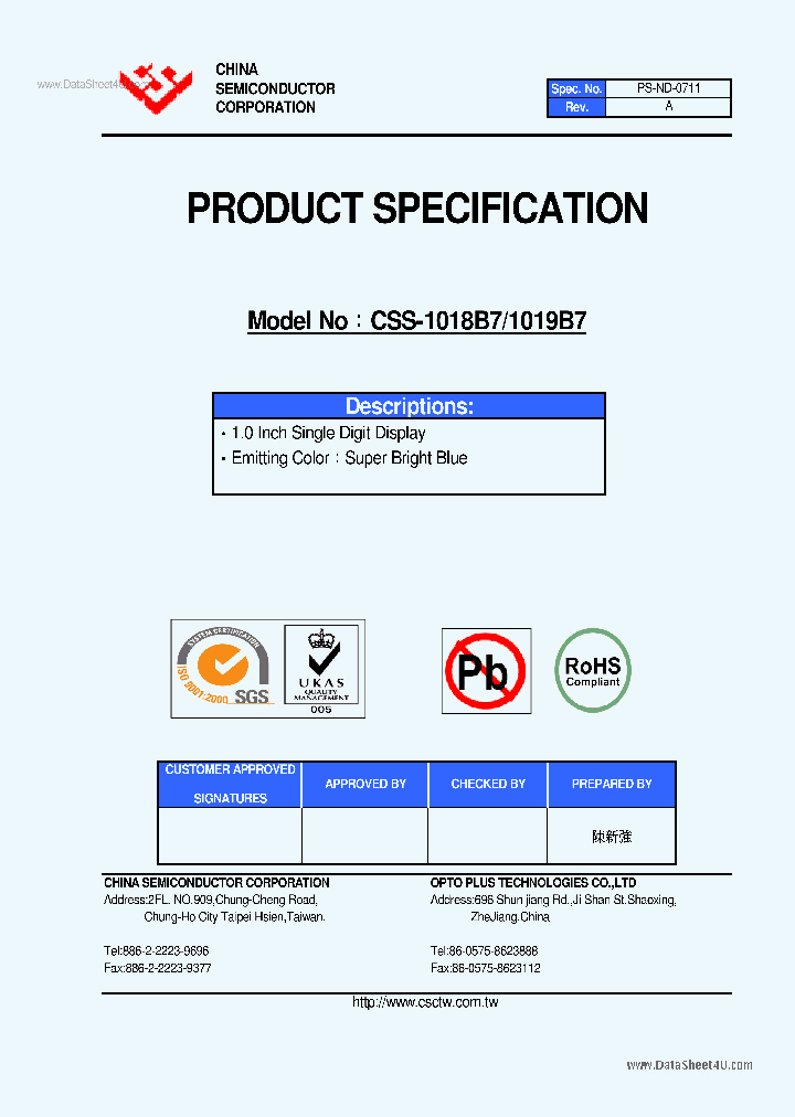 CSS-1018B7_6976016.PDF Datasheet