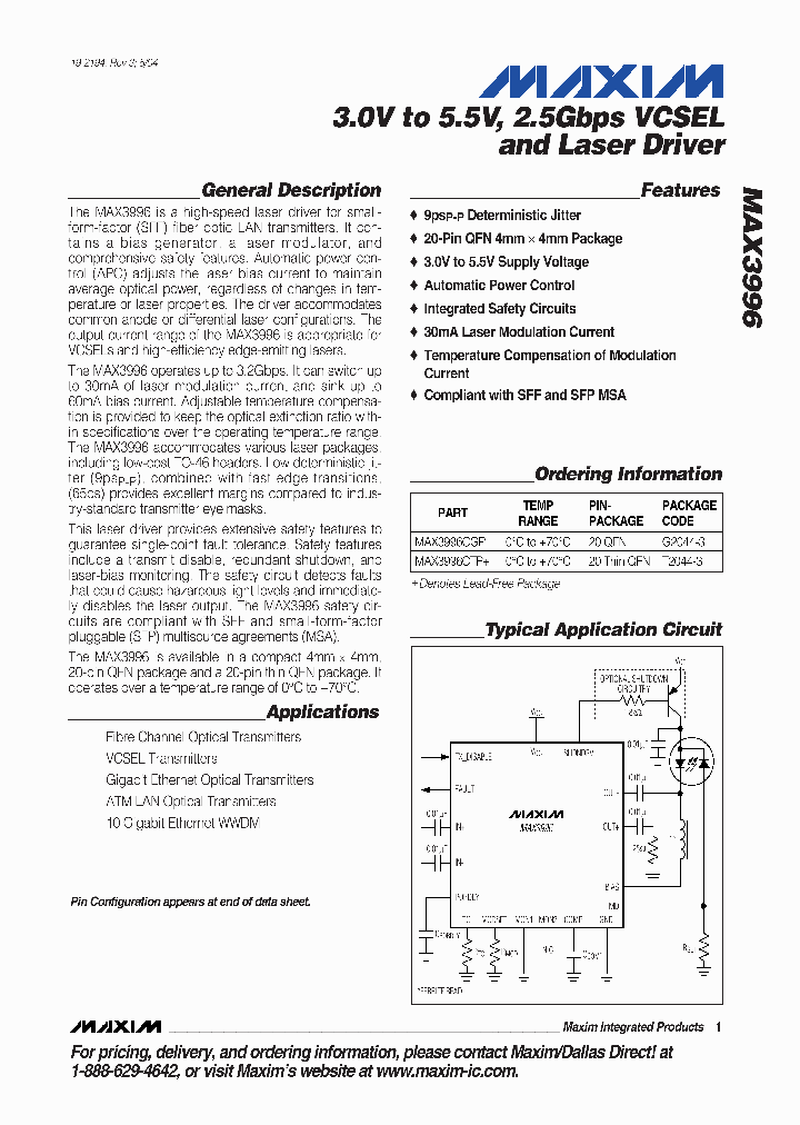 MAX3996CTP_6976373.PDF Datasheet