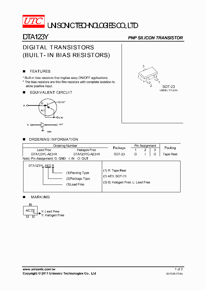 DTA123YG-AE3-R_6976460.PDF Datasheet