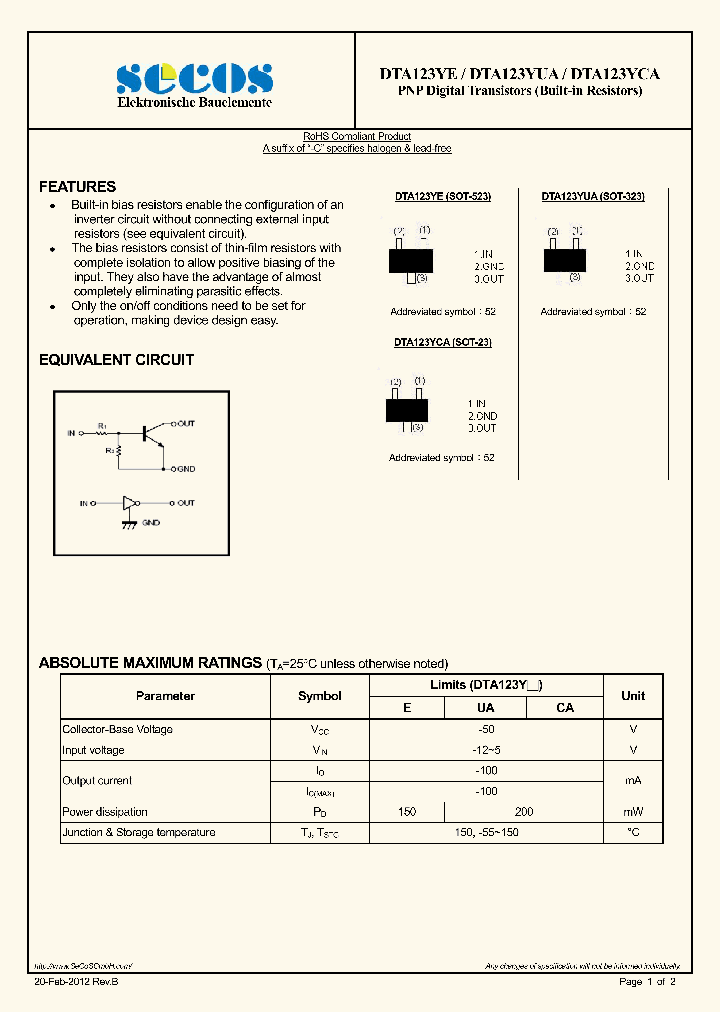 DTA123YKA_6976462.PDF Datasheet