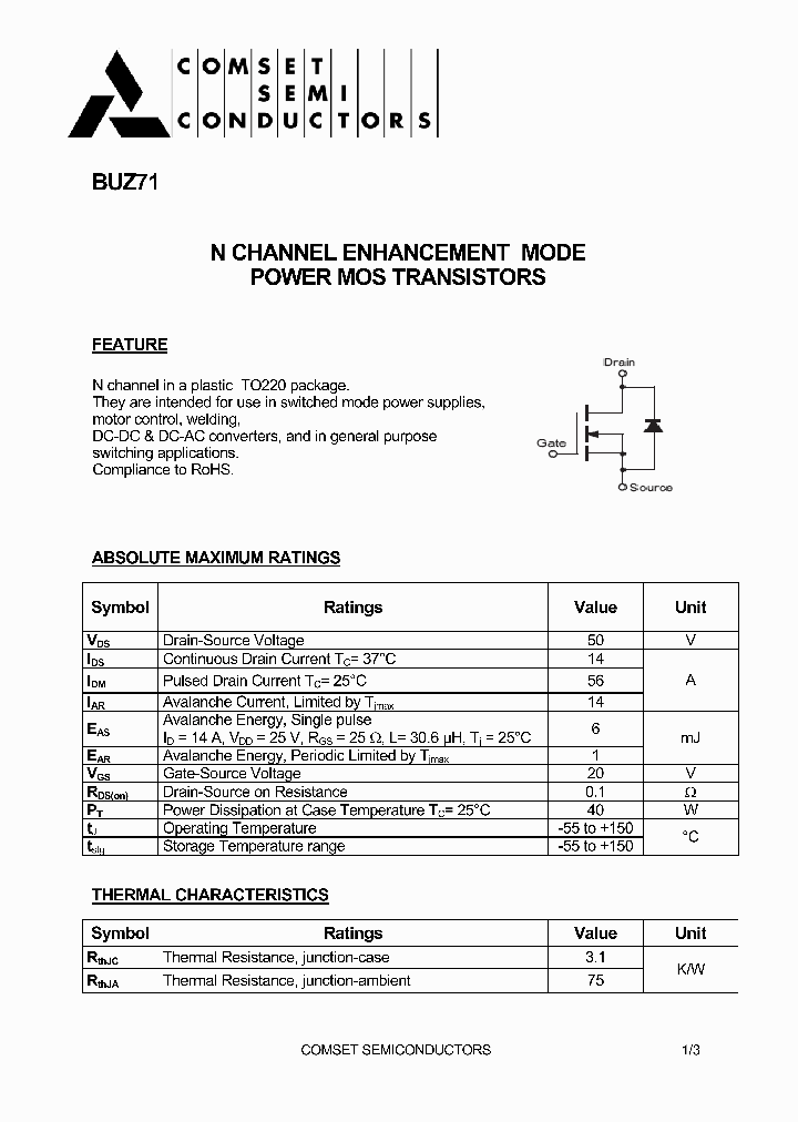 BUZ71_6976784.PDF Datasheet