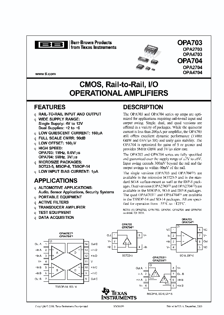 OPA2703UA_6976997.PDF Datasheet