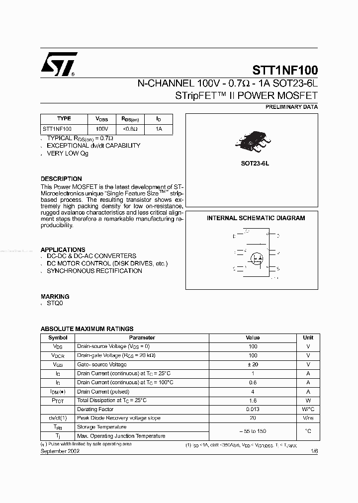 STT1NF100_6977744.PDF Datasheet