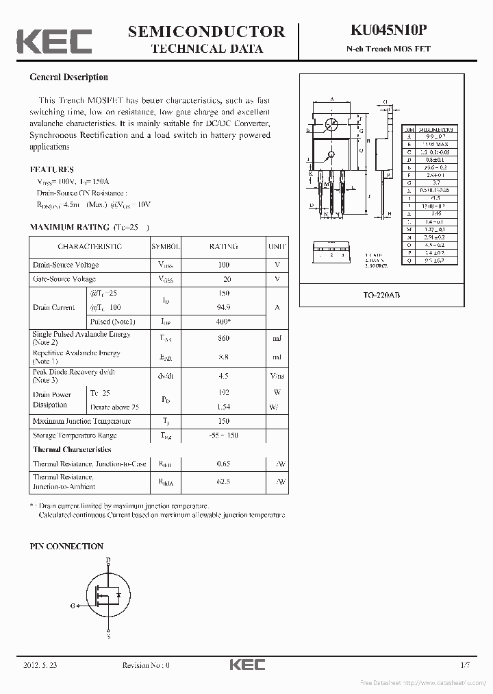 KU045N10P_6977777.PDF Datasheet