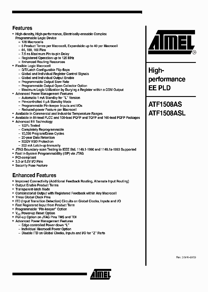 ATF1508ASL-20QC160_6978052.PDF Datasheet