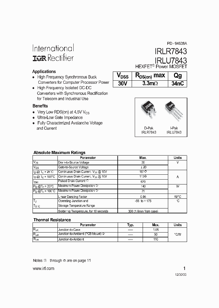IRLR7843TR_6978491.PDF Datasheet