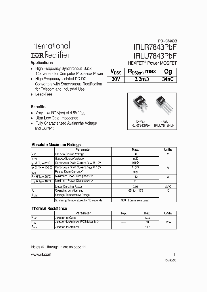 IRLR7843TRLPBF_6978493.PDF Datasheet
