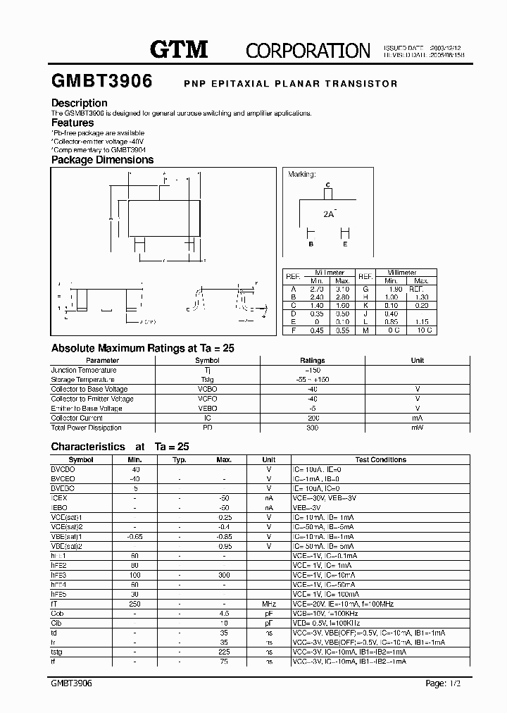 GMBT3906_6981058.PDF Datasheet