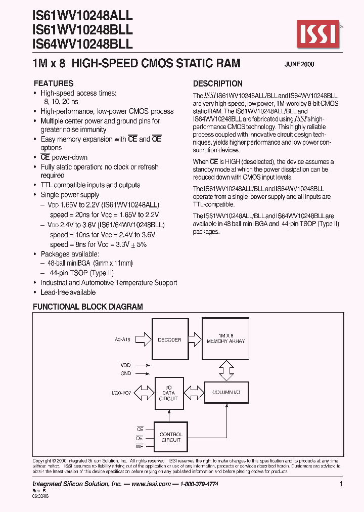 IS61WV10248ALL-20MI_6981755.PDF Datasheet