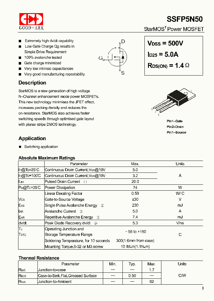 SSFP5N50_6981775.PDF Datasheet