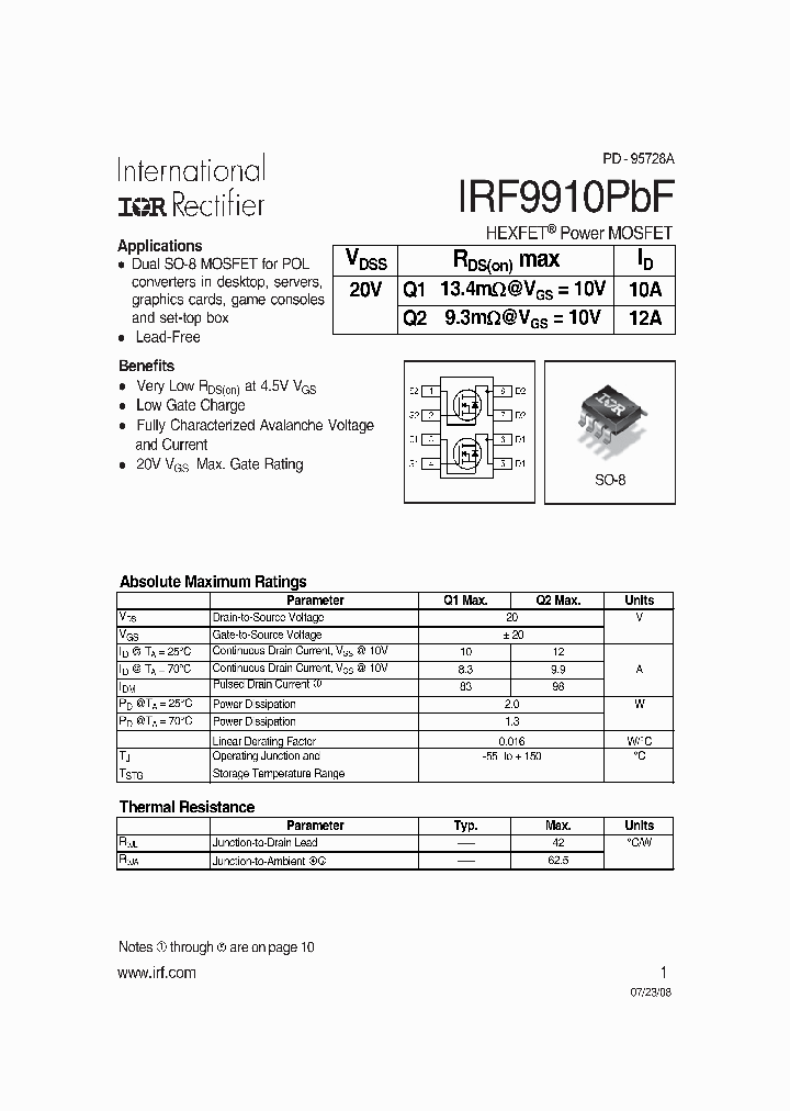 IRF9910PBF_6983284.PDF Datasheet