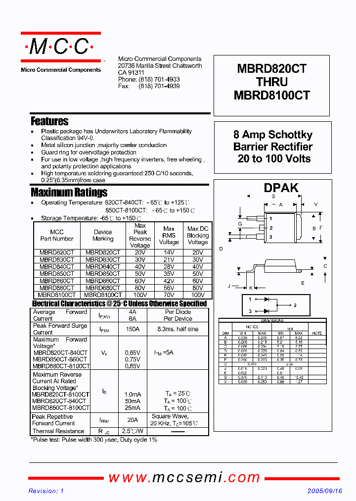 MBRD880CT_6983345.PDF Datasheet