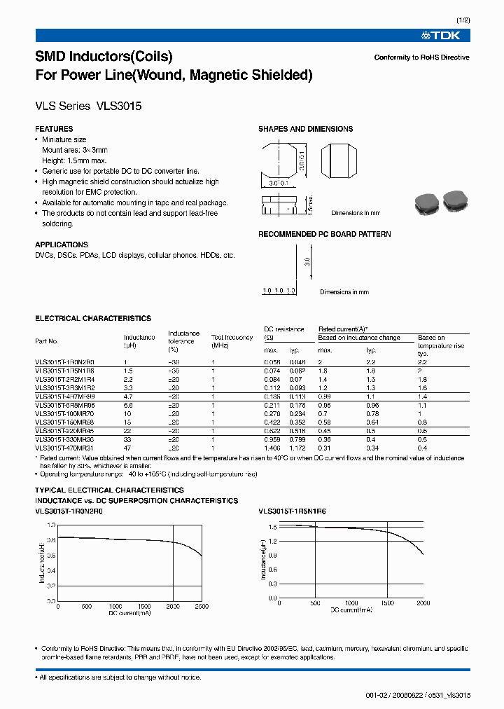 VLS3015T-3R3M1R2_6984463.PDF Datasheet