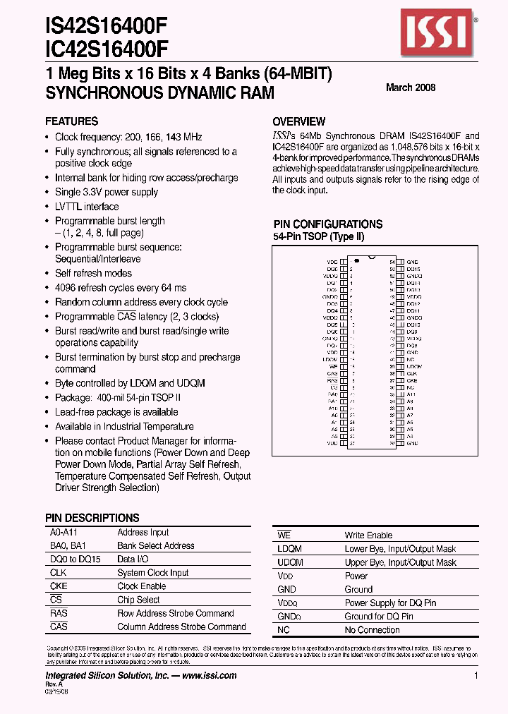 IS42S16400F-7TL-TR_6985049.PDF Datasheet