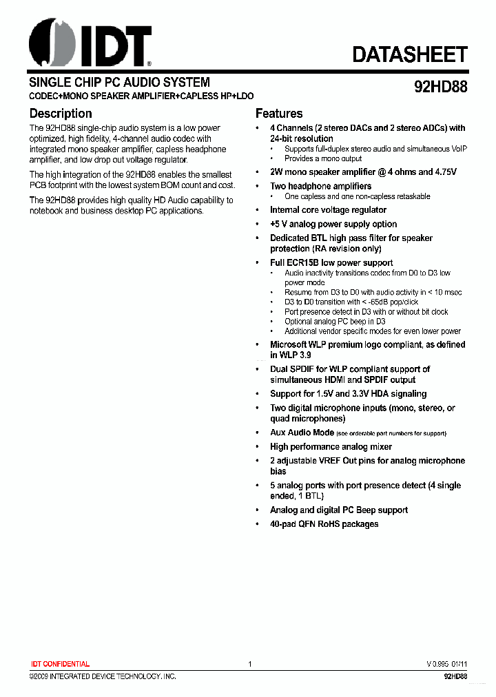 92HD88_6985653.PDF Datasheet